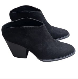 Brash Black Slip On Block Heel Mules